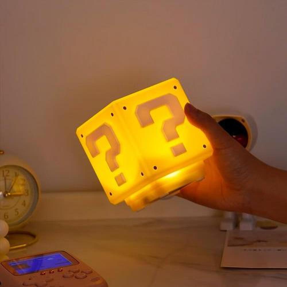 Lámpara led 3D Bloque pregunta super Mario Gamer sonido