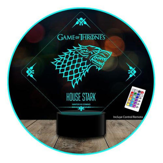 Lámpara 3d 7 Color Game Of Throne Stark Lannister Targaryen