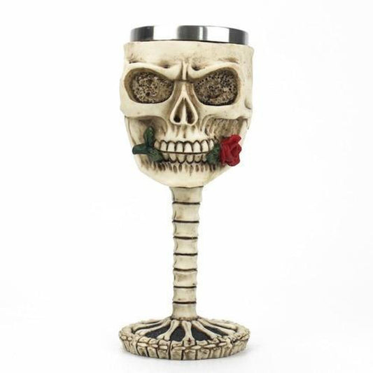 Copa Caliz 3d Calavera Rosa  Resina Acero