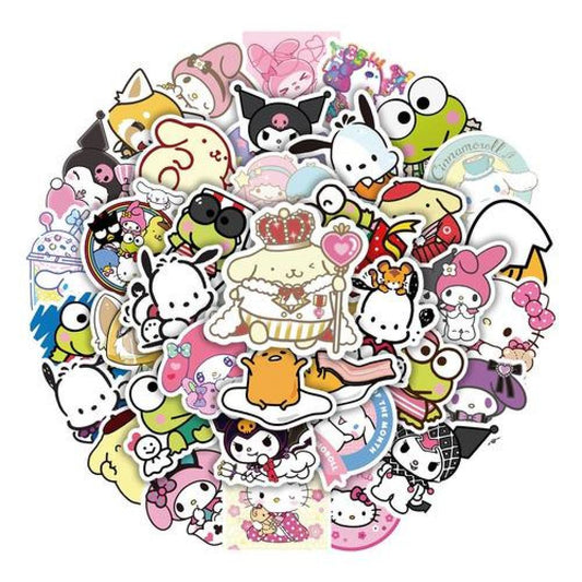 Set Sticker calcomanias animación Sanrio Kuromi Melody cute