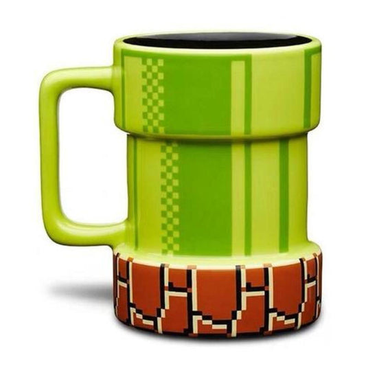 Tazón Taza Cerámica En Forma De Tuberia Mario Bros