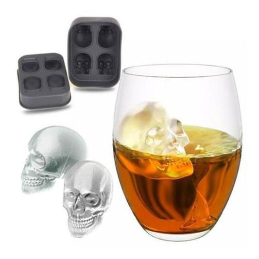 Molde Silicona 4 Calaveras Hielo Chocolate Velas