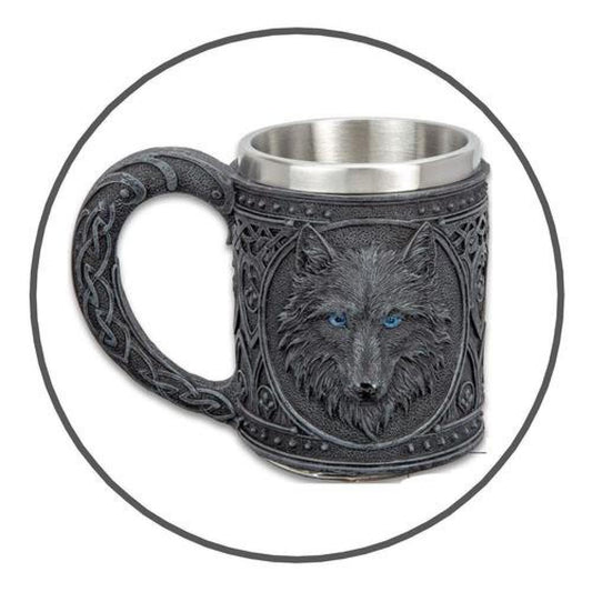 Tazón taza Lobo black negro night  Stark Lobo estoykuku