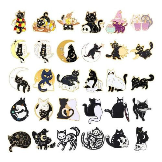 Broche pin gatitos neko Vintage Dark variedades punk