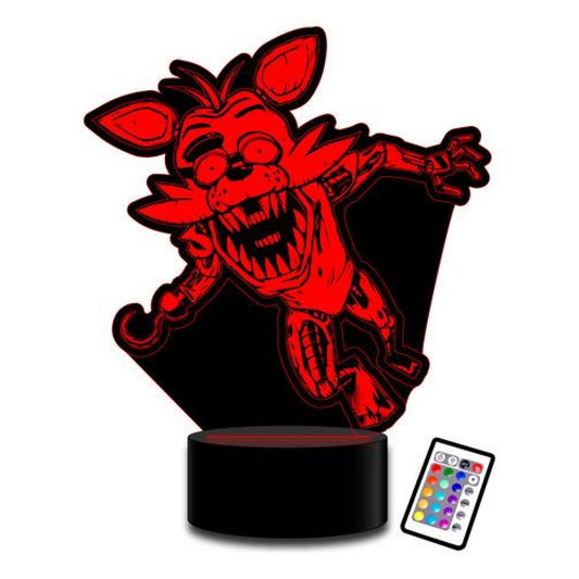 Lampará 3D Foxy Five Nights at Freddys c/ control remoto