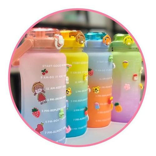 Botella De Agua Jumbo 2 Litros Motivacional Kawaii Sticker