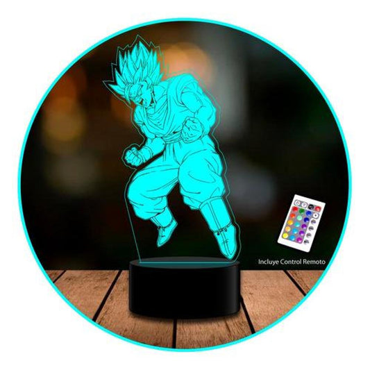 Lámpara 3D Goku Ki Dragon ball c/ remoto