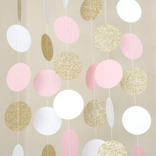 Guirnaldas De Papel  Circulos Glitter 2 Metros Candy Bar