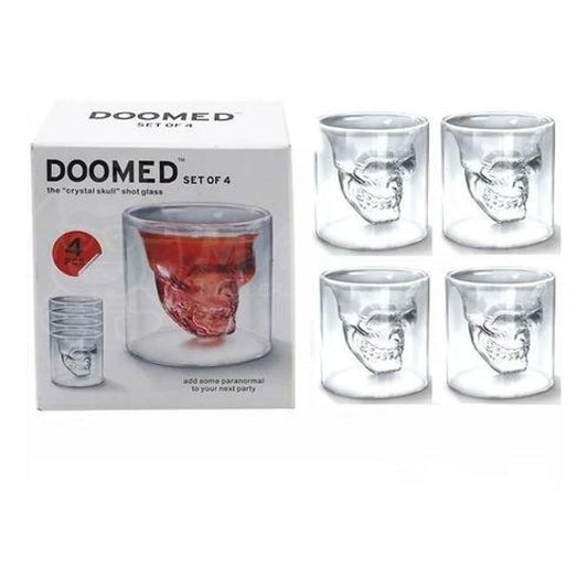 Pack Vasos Shot Calavera doble vidrio