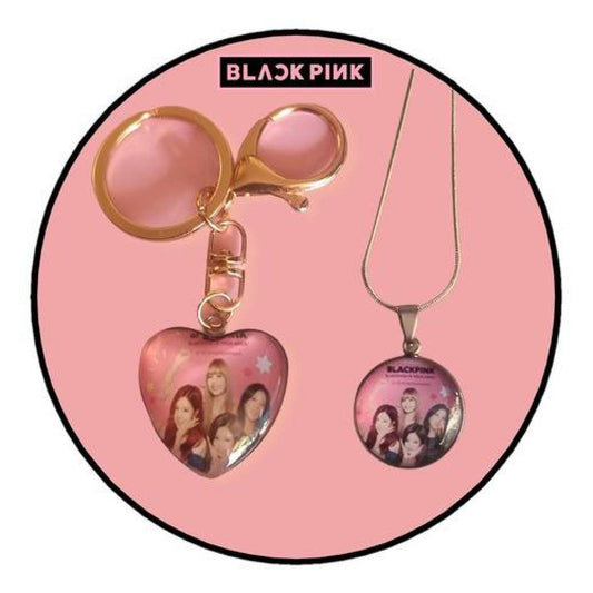 Pack Llavero + collar BlackPink Black pink resina