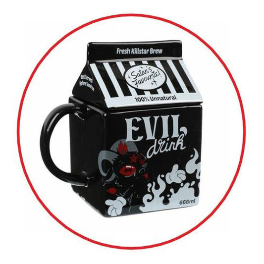 Tazón Evil Drink tecito del mal con tapa gotico