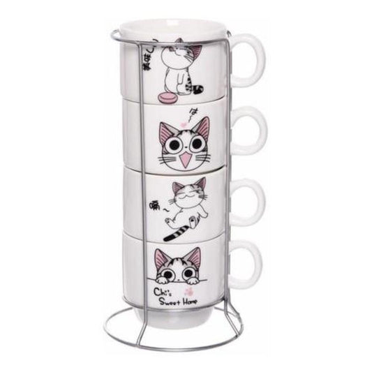 Set 4 Tazas verticales gatita Chi