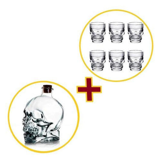 Pack bar Calaveras  Botella + 6 vasos shot