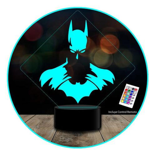 Lampara 3d Batman Colores Dc Comic Acrilico c/remoto