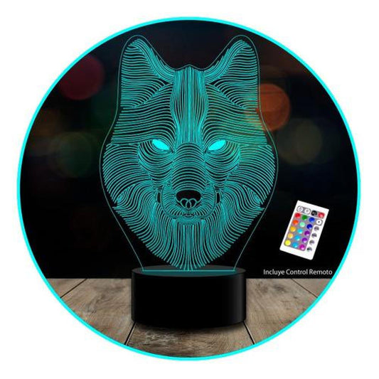 Lámpara 3d Lobo Wolf, Game Of Thrones Stark, 7 Colores Acril