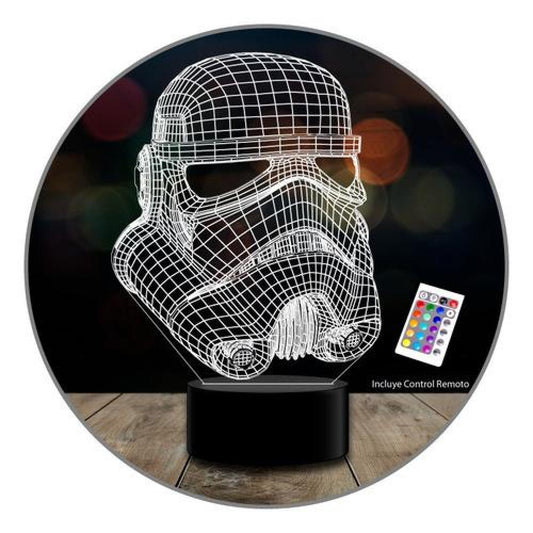 Lámpara 3d 7 Colores Stormtrooper Star Wars