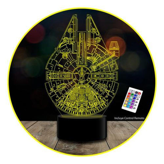 Lampara 3d Star Wars Millennium Falcon Control Remoto