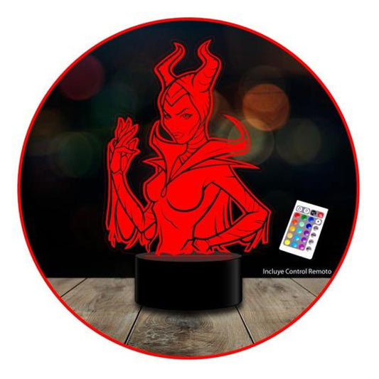 Lampara 3d Malefica 16 Colores Control Remoto