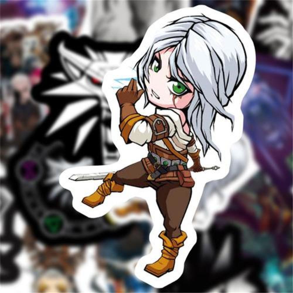 Pack 50 sticker The witcher 3 Impermeable celular maleta