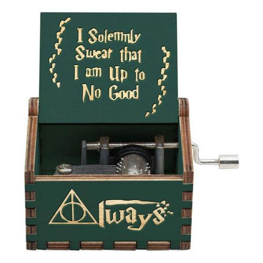 Caja Musical Black Verde Madera Harry Potter