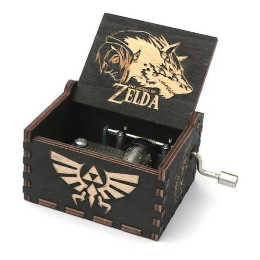 Caja Musical madera Negra Black modelo 2 Zelda estoykuku