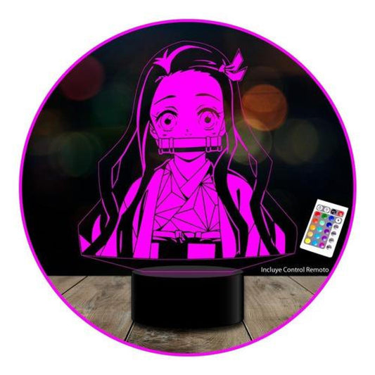 Lampara Ilusión 3D Nezuko Demon Slayer control remoto