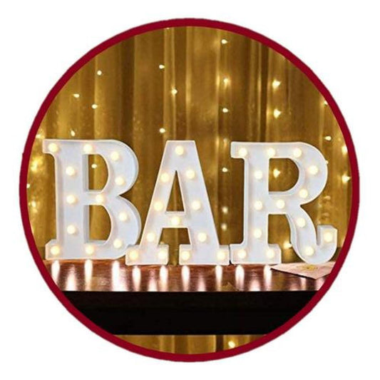 Pack 3 Letras led  " BAR "  16 cm