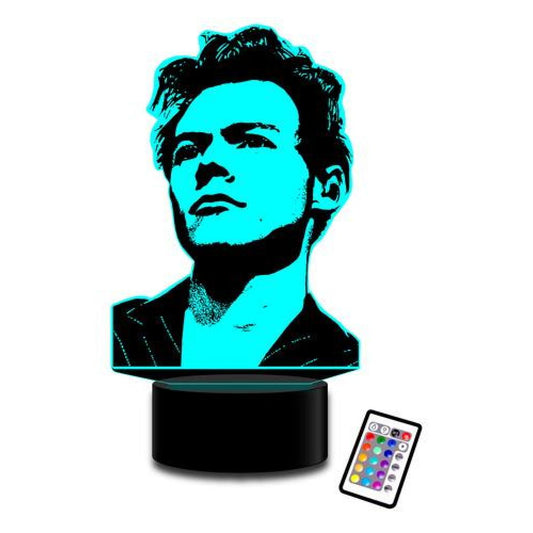 Lampara 3D Harry Styles rostro 16 colores con/ remoto MODB