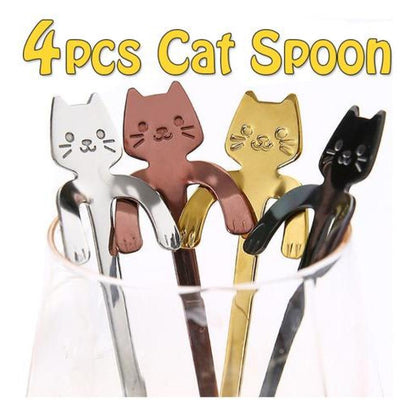 Set Pack 4 cucharas Gatito cut Kawaii nekospoon