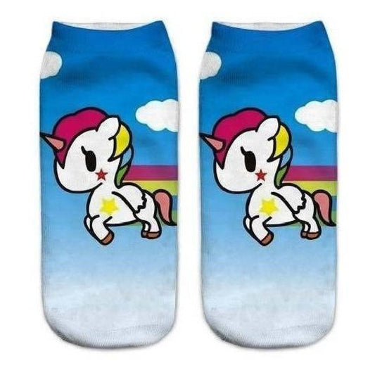 Calcetines Tobilleras 3d Unicornios Cute Kawaii