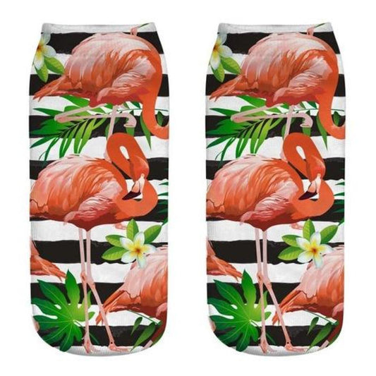 Calcetines Tobilleras 3d Flamencos Cute