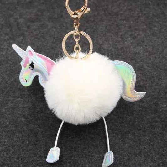 Llavero Pompom Unicornio Kawaii Moda Cartera