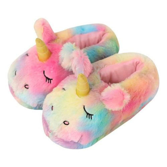 Pantuflas Rosadas -blancas De Unicornio Kawaii