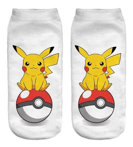 Calcetines 3d Soquetes Pokemon Pikachu Kawaii