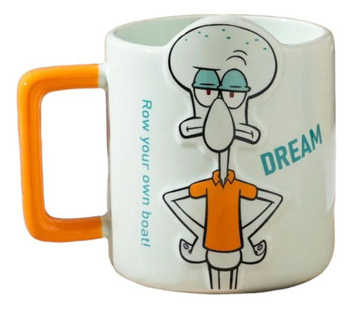 Tazón taza cerámica  Calamadro o Don Cangrejo Bob esponja