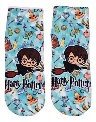 Calcetín 3d Tobillera Kawaii Hp Harry escoba Mago