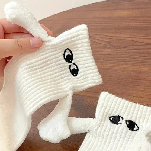 Calcetines divertidos 3d parejas manos magneticos Kawaii