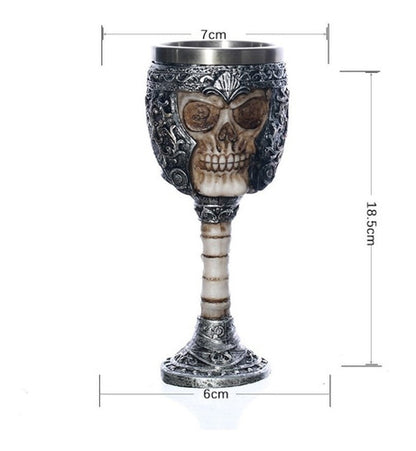 Copa Cáliz Calavera Medieval Halloween Craneo Casco