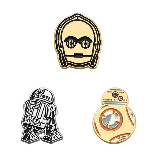 set pines broches Droides Star Wars C3PO R2D2 BB8