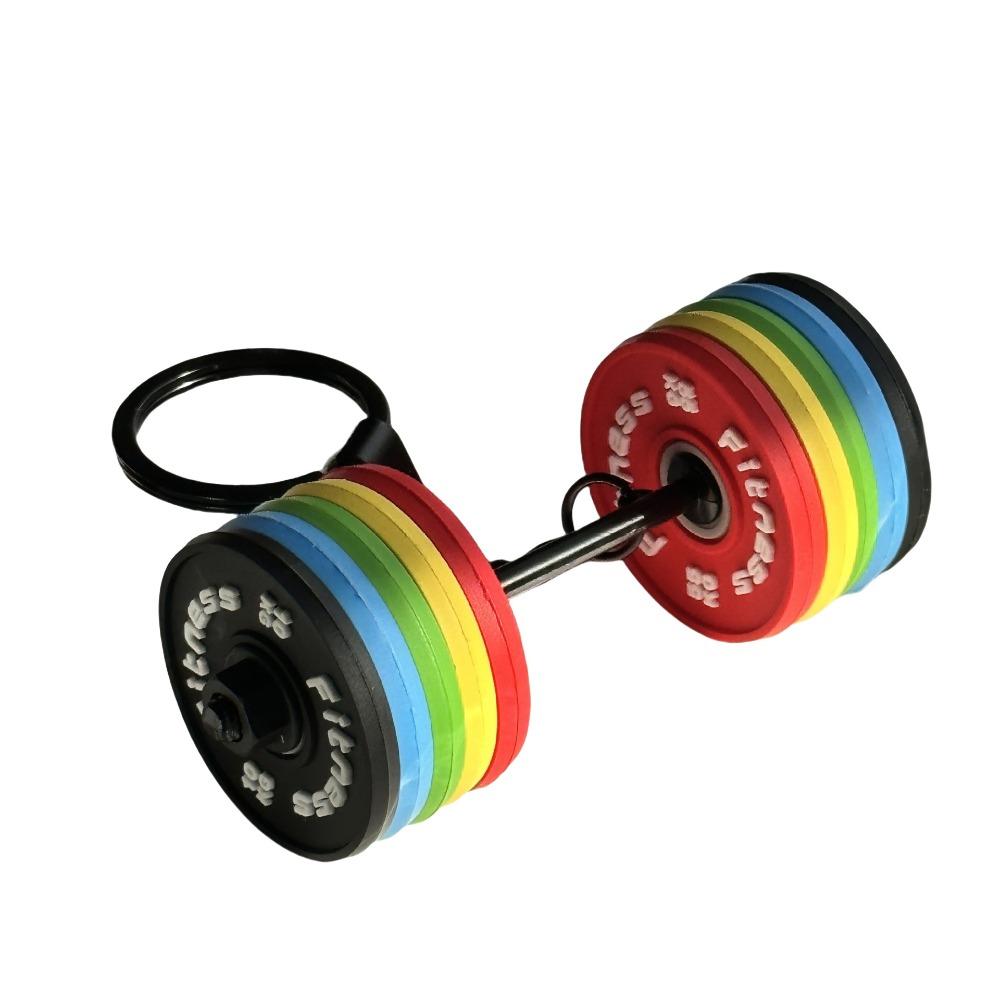 Llavero 3D barra con pesas discos desmontable crossfit GYM