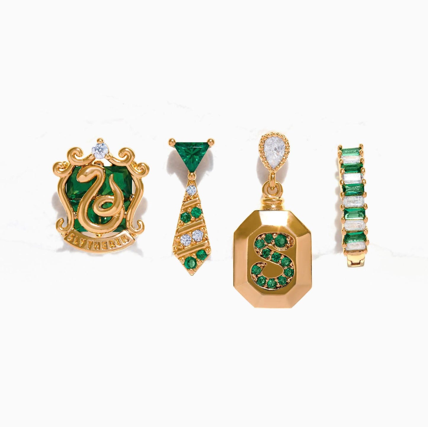 Set Aros pendientes Casa Slytherin