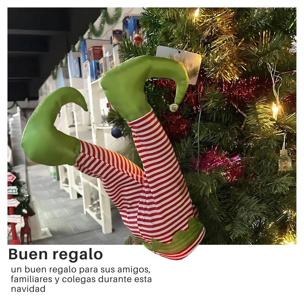 Adorno Piernas Móviles ayudante de Santa o Grinch para Arbol de Navidad