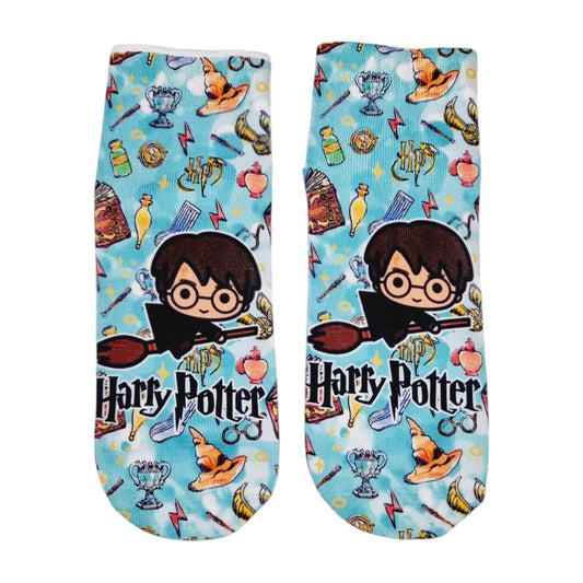 Calcetín 3d Tobillera Kawaii Hp Harry escoba Mago