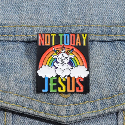 Pin Broche entretenido Baphomet Divertido ArcoIris Satánico