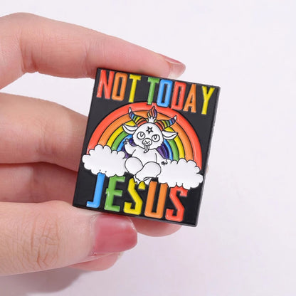 Pin Broche entretenido Baphomet Divertido ArcoIris Satánico