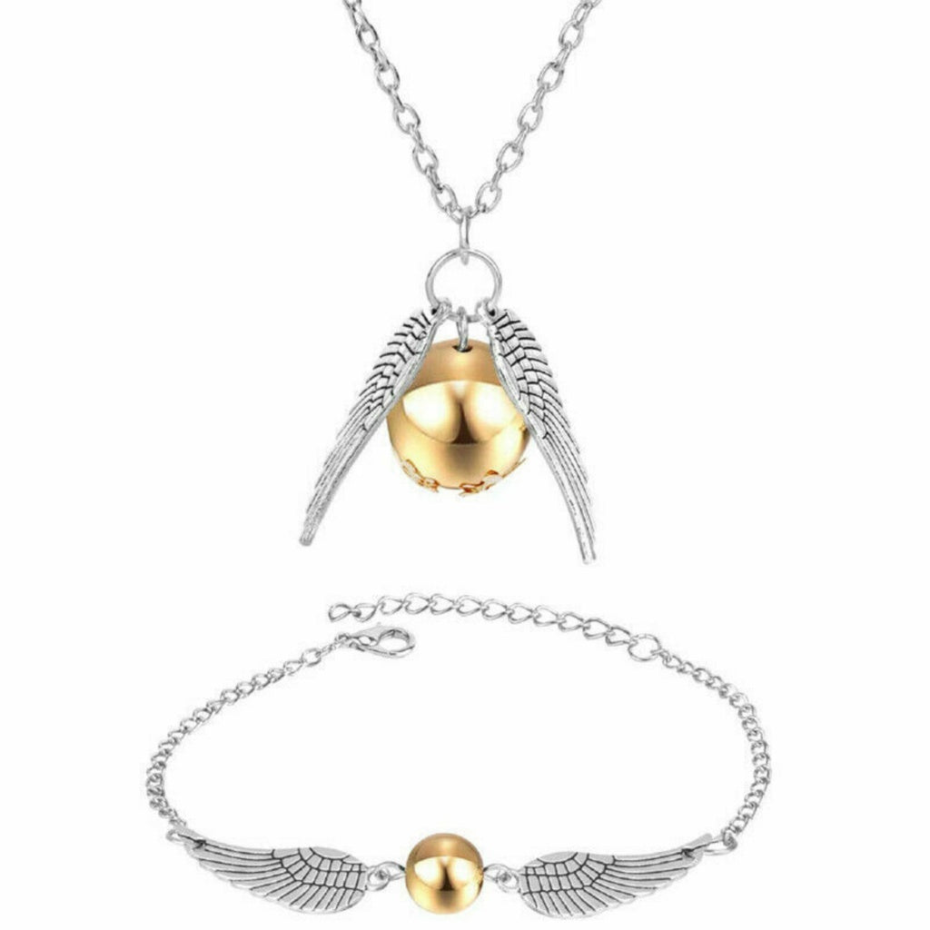 Set Golden Snitch Quidditch Collar + Pulsera  Harry Potter