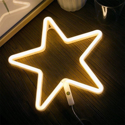 Lámpara Neón led estrella pilas decoración