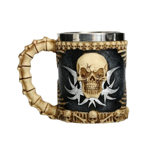 Taza Tazón Mug Calavera Craneo Medieval Skull & Spine Goblet