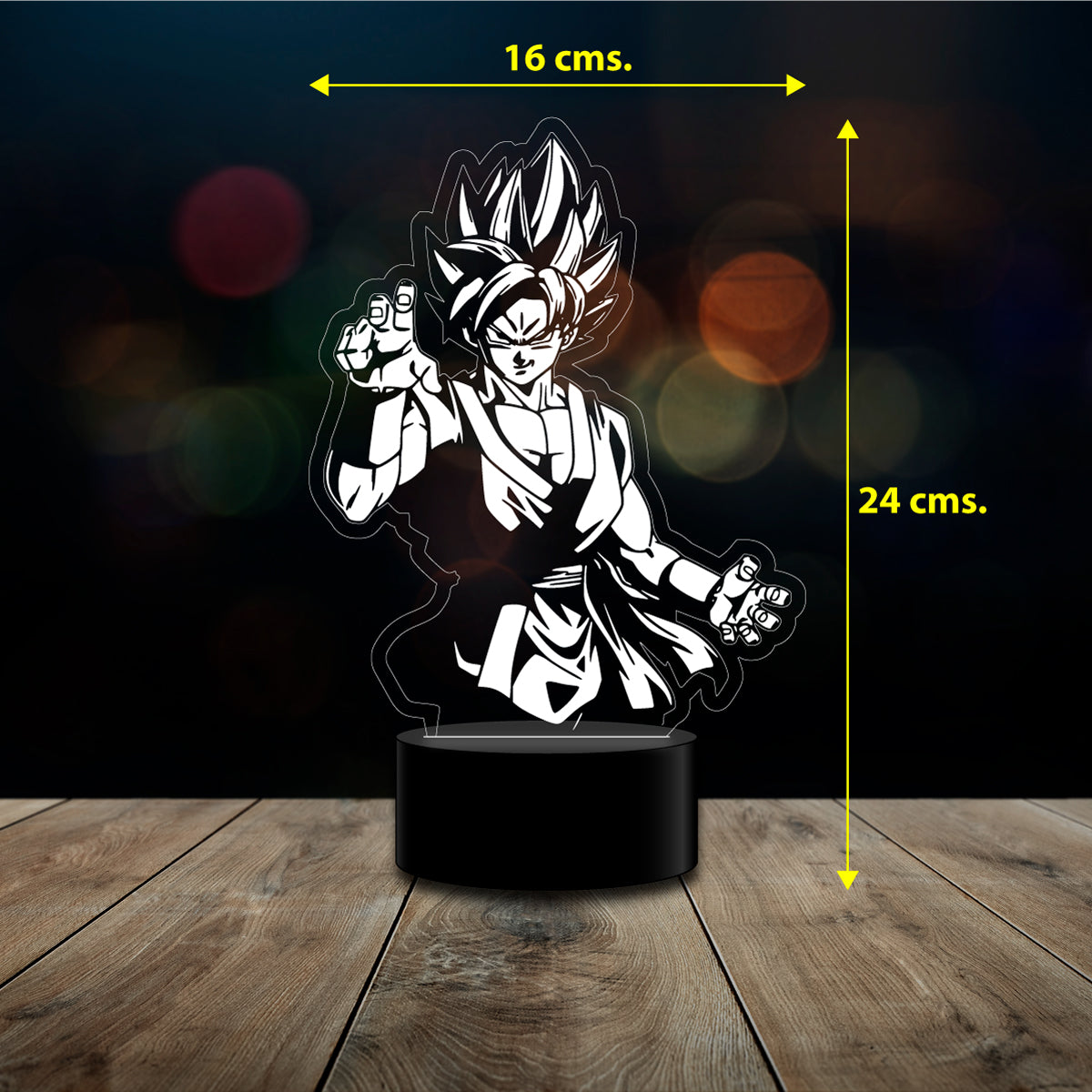 Ilusión led 3D Goku pelea Dragon Ball c/remoto colores