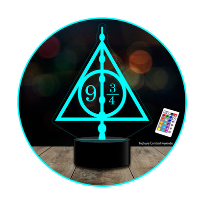 lampara 3D Harry Potter reliquias de la muerte c/ remoto